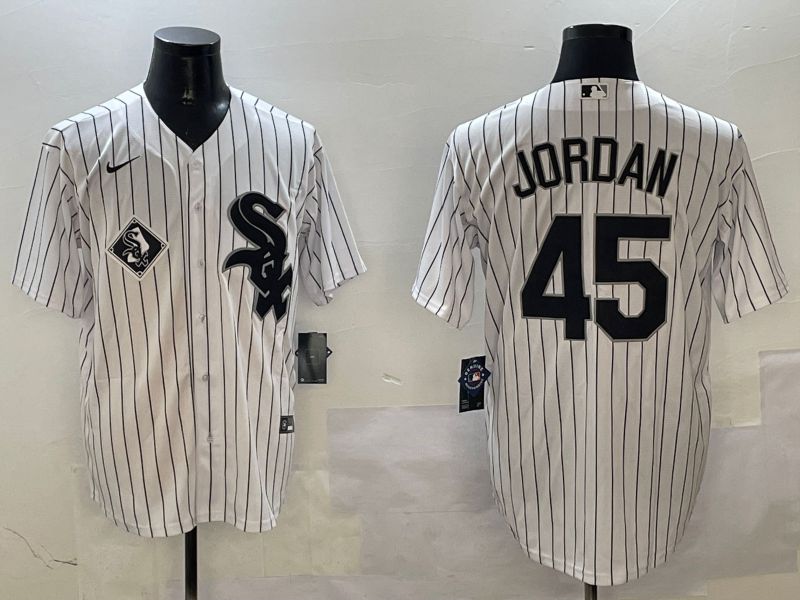 Men Chicago White Sox 45 Jordan White Stripe Game 2025 Nike MLB Jersey style 5
